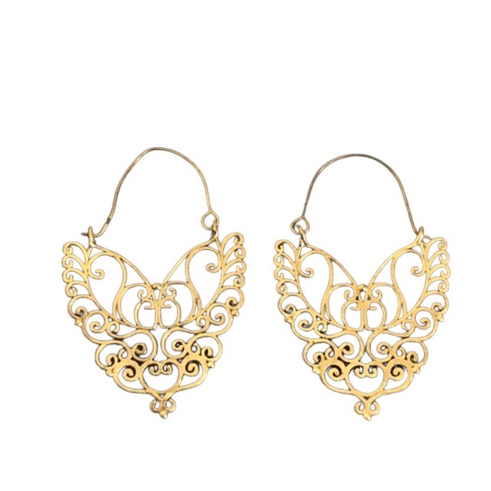 Brass Butterfly Earrings